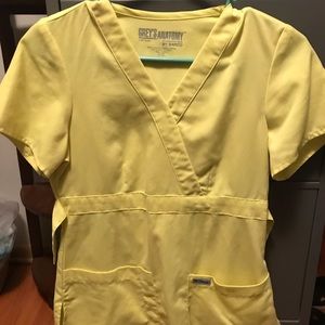Women’s bright yellow Greys Anatomy Scrub top